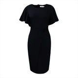 Women's 2025 Summer New Solid Color High-Waist Temperament Commuter Lotus Leaf Sleeve Office