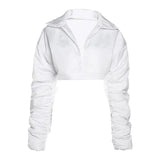White Puffer Coats Cropped Jackets Women 2022 Fashion High Street Casual Short Bubble Coats Winterwear Clothes