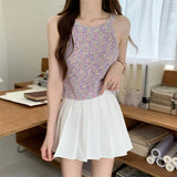 Hottie Shoulder Short Knitted Slings Small Vest Women Summer New Outerwear Slim Design