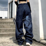 Retro Camouflage Cargo Pants Women Y2k New High Waist Slim Design Sense Niche Loose Straight Jeans Street Fashion