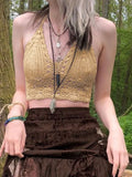 crop cami top made of crochet
