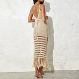 Sling Knitted Knitted Beach Burqa Strapped Lysobine Swimsuit Beach Dress