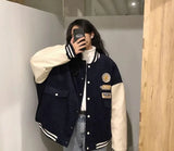 2022 spring and summer new jacket women's tide loose Korean version of the all-match baseball uniform jacket Harajuku style