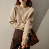 2025 Mahjong Sweater New French Vintage Long Sleeve Knitted Fashion T-Shirt Loose