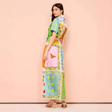 2025 New Women's Temperament Fashion Print Open Shirt Flip-Tie With