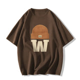 Vintage Embroidered Hat Short Sleeve Tee-Outfit