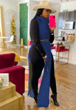 Turtleneck Side Slit Long Sweater Top 1028-1-Outfit