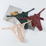 Lace Sexy Thong Women's Back Hot Bow Bikini Low-Waisted Breathable