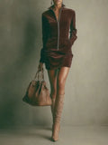 Women's Short Sleeve French Autumn/Winter Zipper Long Sleeve