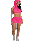 Toloer New Women's Wear Casual Sleeveless Hooded Beach Short Dress Suit-Outfit