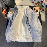 Harajuku Kawaii Jacket Women Cartoon Lambswoo Kpop Zip Up Coat Thick Korean Style 2021 Fashion Cute Reversible