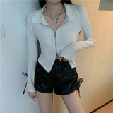 Toloer Short Coat Female Autumn Thin Casual Versatile 2024 New Show Thin Hong Kong Flavor Long Sleeve Early Autumn Jacket-Outfit