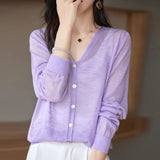 Toloer Hemp Knitting Cardigan Female Thin Ice Silk Linen Coat Sunscreen Clothes Summer Loose Outside The Shawl Air Conditioning Shirt-Outfit