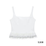 And Winter New Solid Color Feathers Elastic Body