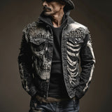 Trend 3D Digital Pattern Printing Fashion High Street Denim Jacket Men And
