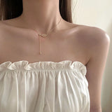 Square Shell Necklace-Outfit