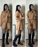Winter New Solid Color High-Collar Lazy Knitwear Design Skirt Dress