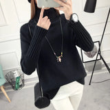 2020 autumn and winter new loose high neck pullover sweater women's long-sleeved versatile bottoming sweater plus