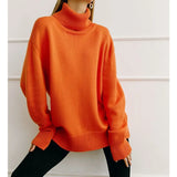 Autumn Sweater Turtleneck Women Green Vintage Pullover Jumper Women's Winter Thick Warm Knitted Blue Sweater for