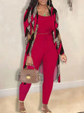 Popular Style Autumn And Winter Women's Fashion Sexy Coat Trousers Three-Piece Set-Outfit