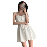 Summer New Korean Chic French Back With Holiday Dress Girl Small Thin Sling