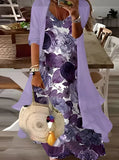 Toloer 2024 Summer Women's Print Holiday Dress Indian Style High Skirt Skirt Two Sets-Outfit