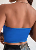 Strapless Solid Short Crop