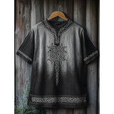 Men's Short-Sleeved Casual V-Neck T-Shirt 3D Digital Print