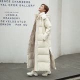 2022 Fashion Korean X-length Long Puffer Bomber Jackets Women Oversize Parka Plus Size Female Coat Basic Snow Wear Hood
