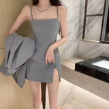 Toloer Summer New Temperament Texture Suit Women's Bag Hip Sling Dress Suit Jacket Fried Street Two-Piece Set-Outfit