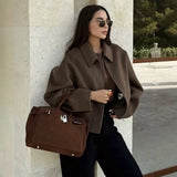 Autumn Women's Fashion Three-Color Solid Color Zipper Wool