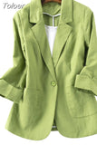 Women Jacket Casual Solid Blazers Work Outerwear Slim Office Lady Coat Spring Autumn Chic Clothing Tops New