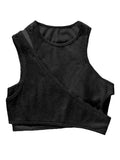 Ribbed Crop Tank Top Set-Outfit
