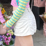 Streetwear Women's Short Skirt Y2K Low Waisted Elegant Pockets Zippered Cargo Skirt Sexy Summer Harajuku Outfits