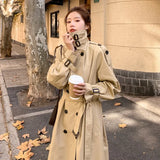 Brand New Spring Autumn Women Trench Coat Long Double-Breasted with Belts Flaps England Style Duster Coat Cloak Female