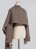Toloer Personality Suit Jacket Female 2024 Summer New Long Sleeve Short Jacket Advanced Sense Shawl Style Small Suit-Outfit