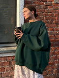 Loose Sweatshirt Street Solid Color Polar