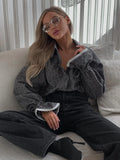 And Winter Fashion Trend Women's Shirt Single-Dwined Cardigan Autumn New Temperament Love Print