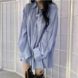 Korean Chic Sunscreen Shirt Women Solid Silk Slip Feeling Loose Long-Sleeved Shirt