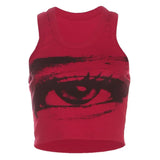 Women's 2025 Summer New Jennie With The Same Hottie Printed Vest High-Waisted Straight Casual