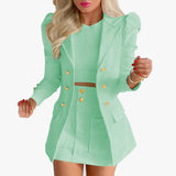 Crocheted Flower Printed Elegant Graceful Commute Slim-fit Suit