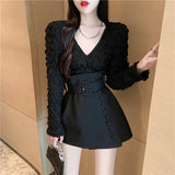 Toloer One Piece Type Button High Waist Show Thin Half Skirt Female Design Sense Small Temperament Small Waist A Word Skirt-Outfit