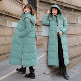 Thick Long Down Parka Women Down Jacket Hooded Winter Coat Female Fashion Winter Jackets Long-Sleeved Parkas Women's