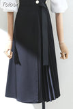 Temperament Skirt Women 2023 Faldas De Mujer High Waist Slim Fit Summer Korean Midi Jupe Patchwork Irregular Pleated