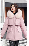 Cotton-Padded Jacket Women 2024 Winter Parke Leisure Long Korean Version Of Women's Warm Loose Big Wool Collar Cotton-Padded Coat-Outfit