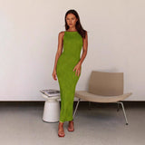 Spring And Summer Women's Bare Water Corrugated Sleeveless Sexy Dress Bodyed Hip