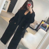 Pink Teddy Bear Long Coats Women 2022 Winter Thick Warm Oversized Chunky Outerwear Faux Lambswool Fur Coats Solid High