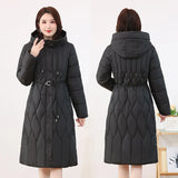 Mother Winter Coat Down Cotton Clothes In The Long Foreign Style Middle-Aged Cotton-Padded Clothes Women's 2024 New Thickened Cotton-Padded Jacket-Outfit