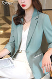 Women New Fashionable Elegant All-match Simple Classic Design Casual Office Lady Single Button Temperament Thin