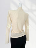 Toloer French Lace Undershirt Female Rose With Long-Sleeved T-Shirt Three-Dimensional Flower Mesh Advanced Sense